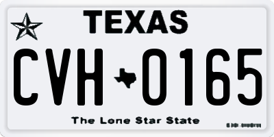 TX license plate CVH0165