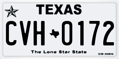 TX license plate CVH0172