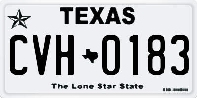 TX license plate CVH0183