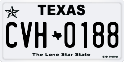 TX license plate CVH0188