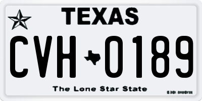 TX license plate CVH0189