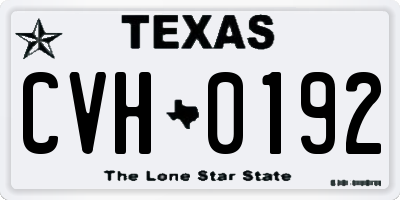 TX license plate CVH0192