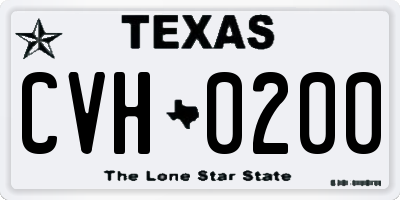 TX license plate CVH0200