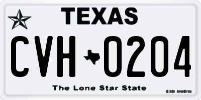 TX license plate CVH0204