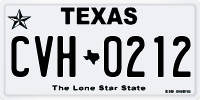 TX license plate CVH0212