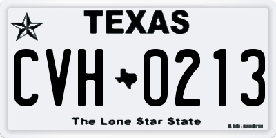 TX license plate CVH0213
