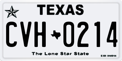 TX license plate CVH0214