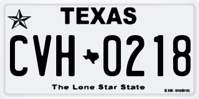 TX license plate CVH0218