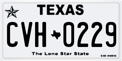 TX license plate CVH0229