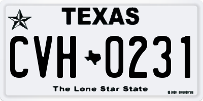 TX license plate CVH0231