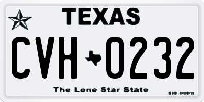 TX license plate CVH0232