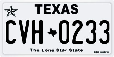 TX license plate CVH0233