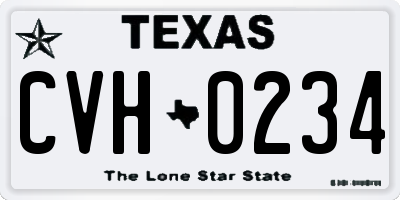 TX license plate CVH0234