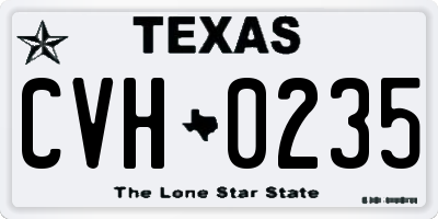 TX license plate CVH0235