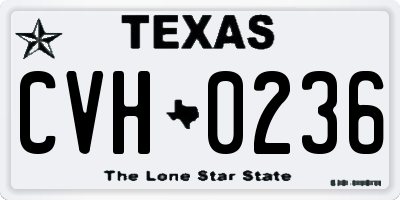 TX license plate CVH0236