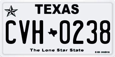 TX license plate CVH0238