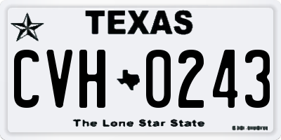 TX license plate CVH0243