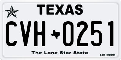 TX license plate CVH0251
