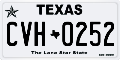 TX license plate CVH0252