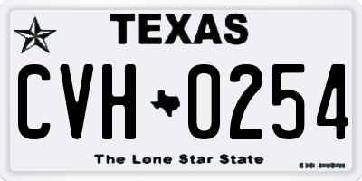 TX license plate CVH0254