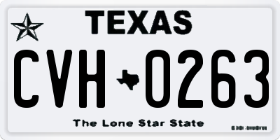 TX license plate CVH0263
