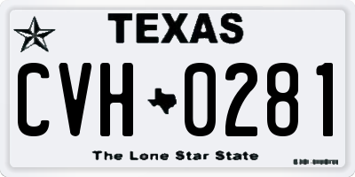 TX license plate CVH0281