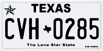 TX license plate CVH0285
