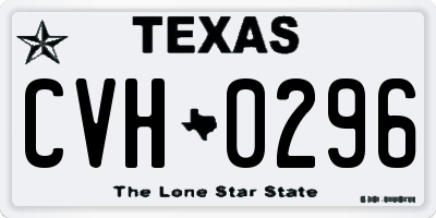 TX license plate CVH0296