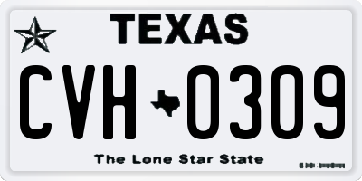 TX license plate CVH0309
