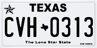 TX license plate CVH0313
