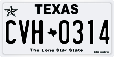 TX license plate CVH0314