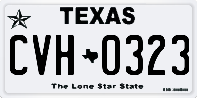 TX license plate CVH0323