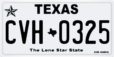 TX license plate CVH0325