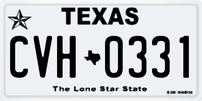 TX license plate CVH0331