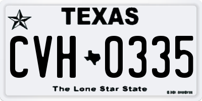 TX license plate CVH0335