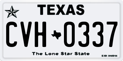 TX license plate CVH0337