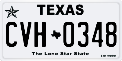 TX license plate CVH0348