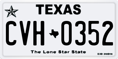 TX license plate CVH0352