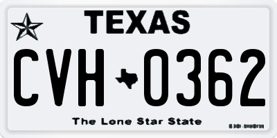 TX license plate CVH0362