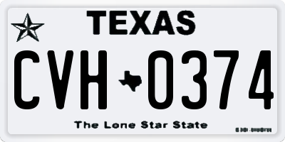 TX license plate CVH0374