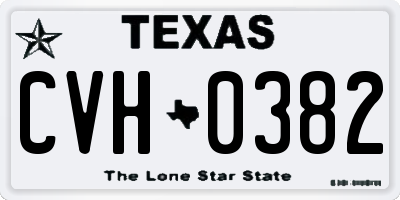 TX license plate CVH0382