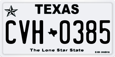 TX license plate CVH0385
