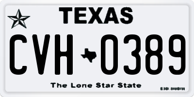 TX license plate CVH0389