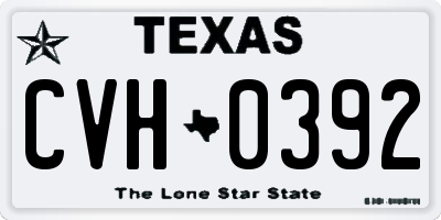 TX license plate CVH0392