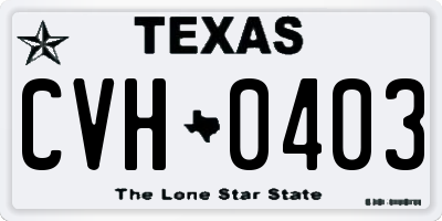 TX license plate CVH0403