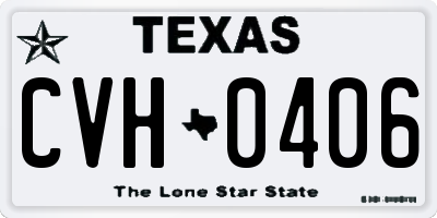 TX license plate CVH0406