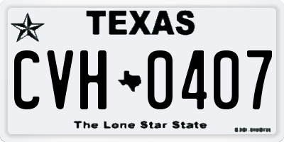 TX license plate CVH0407