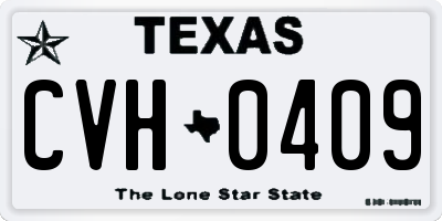 TX license plate CVH0409
