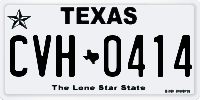 TX license plate CVH0414