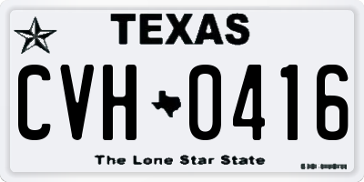 TX license plate CVH0416
